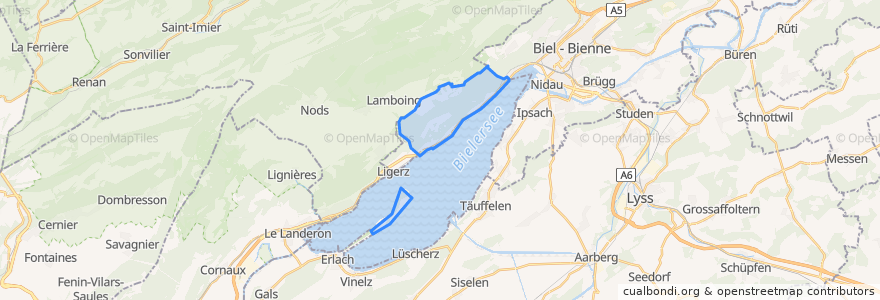 Mapa de ubicacion de Twann-Tüscherz.