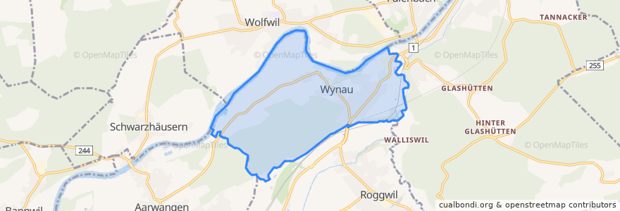 Mapa de ubicacion de Wynau.