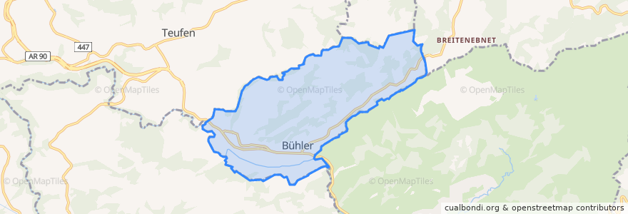 Mapa de ubicacion de Bühler.