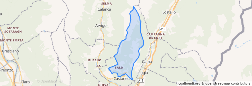 Mapa de ubicacion de Santa Maria in Calanca.