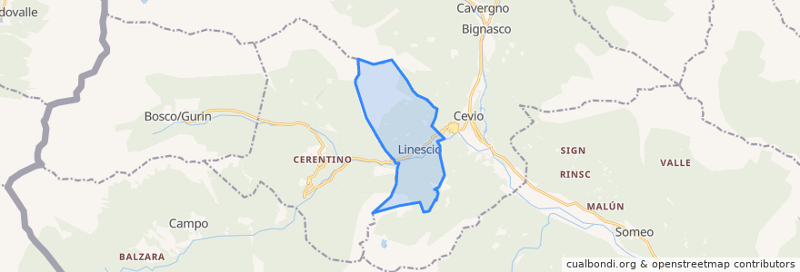 Mapa de ubicacion de Linescio.
