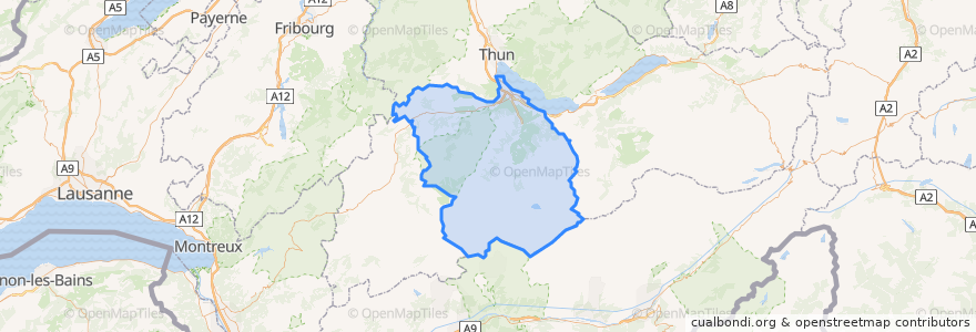 Mapa de ubicacion de Arrondissement administratif de Frutigen-Bas-Simmental.