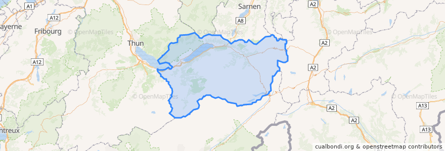 Mapa de ubicacion de Arrondissement administratif d'Interlaken-Oberhasli.