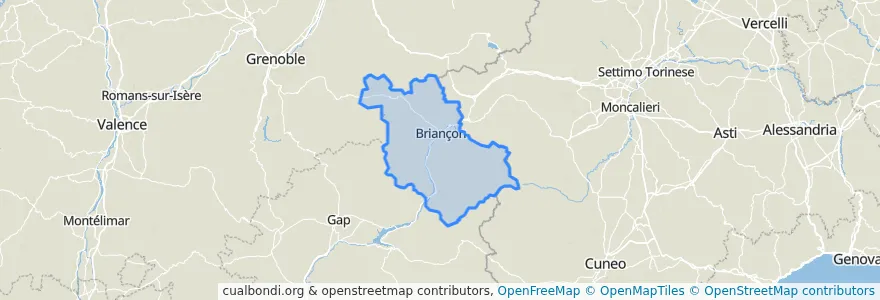 Mapa de ubicacion de Briançon.