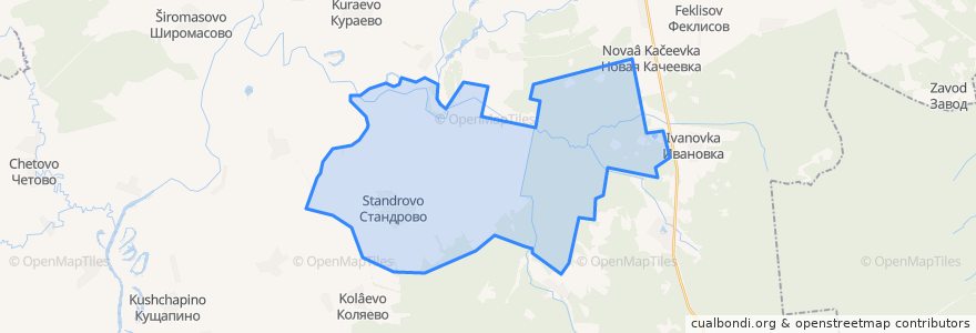 Mapa de ubicacion de Стандровское сельское поселение.