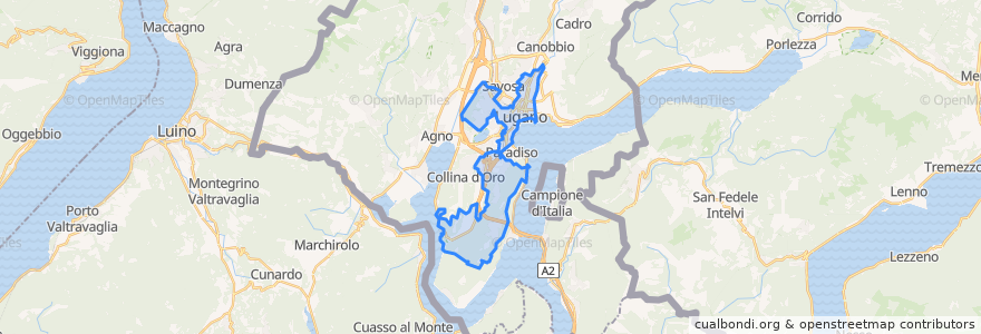 Mapa de ubicacion de Kreis Lugano West.