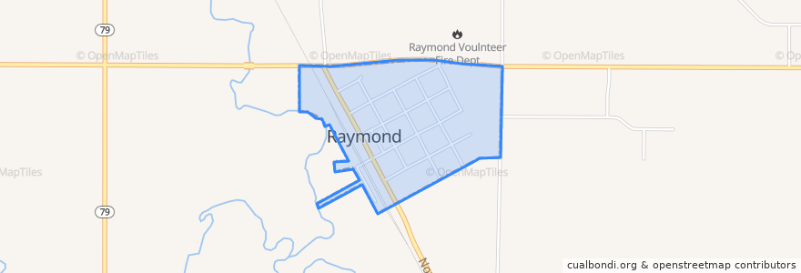 Mapa de ubicacion de Raymond.