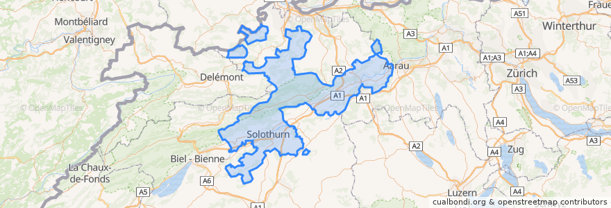 Mapa de ubicacion de Solothurn.