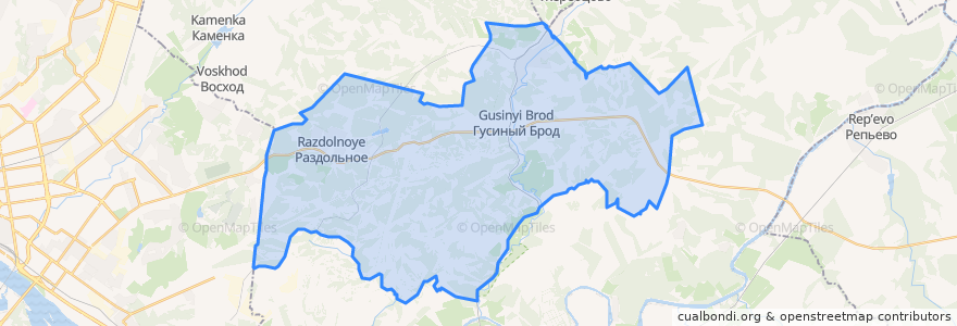 Mapa de ubicacion de Раздольненский сельсовет.