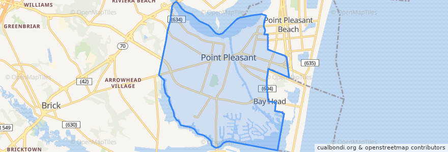 Mapa de ubicacion de Point Pleasant.