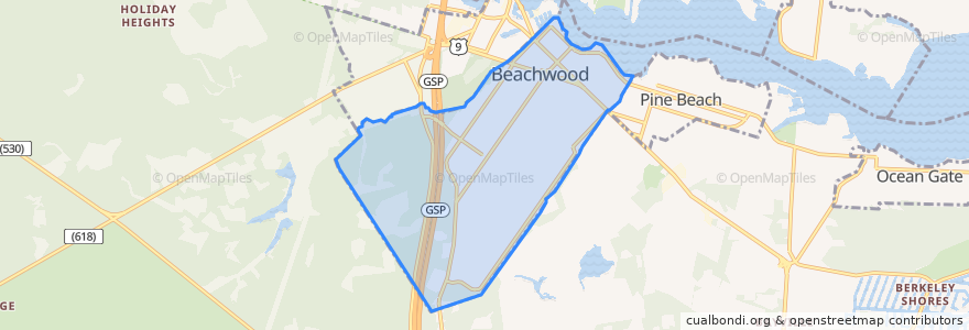 Mapa de ubicacion de Beachwood.