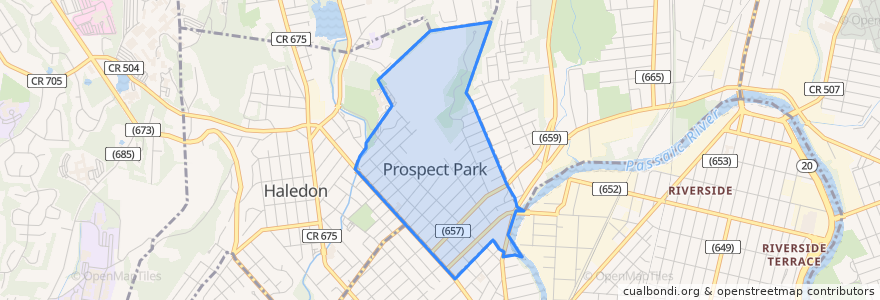 Mapa de ubicacion de Prospect Park.