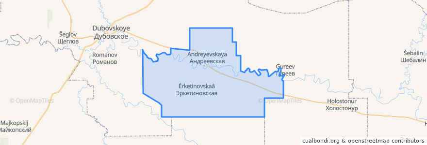 Mapa de ubicacion de Андреевское сельское поселение.