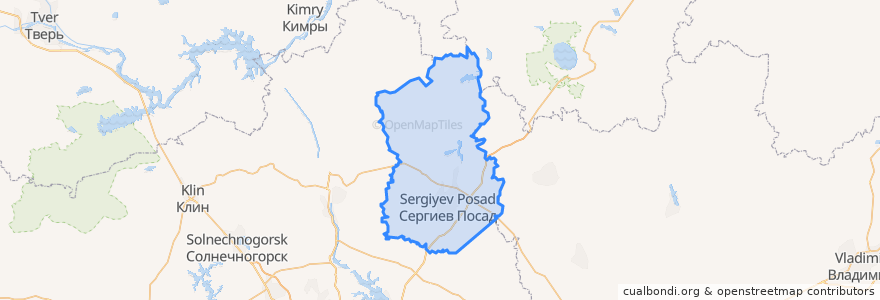 Mapa de ubicacion de Сергиево-Посадский городской округ.
