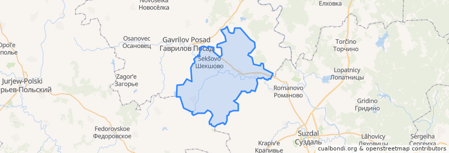 Mapa de ubicacion de Шекшовское сельское поселение.