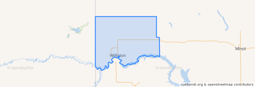 Mapa de ubicacion de Williams County.
