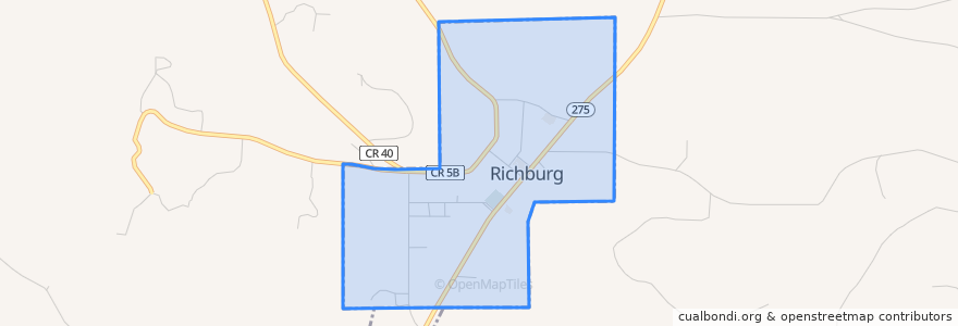 Mapa de ubicacion de Richburg.