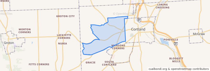 Mapa de ubicacion de Cortland West.