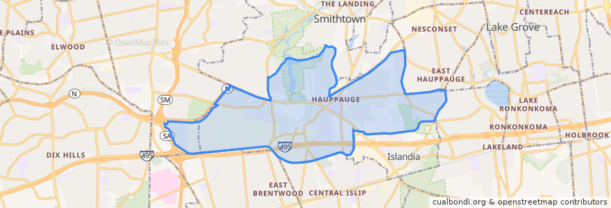 Mapa de ubicacion de Hauppauge.