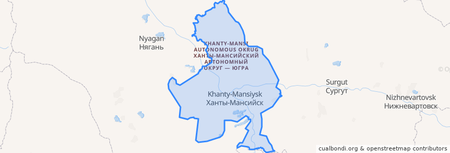 Mapa de ubicacion de Ханты-Мансийский район.