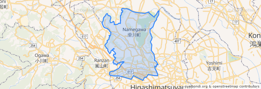 Mapa de ubicacion de Namegawa.