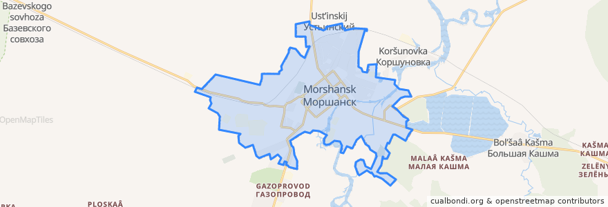 Mapa de ubicacion de Morshansk.