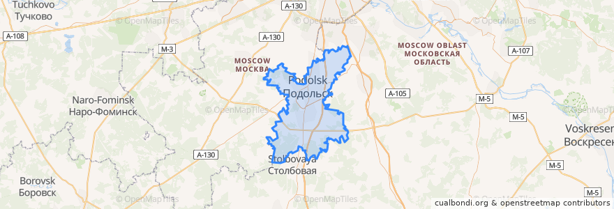 Mapa de ubicacion de Podolsk Urban Okrug.