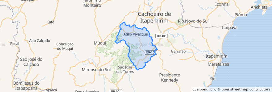 Mapa de ubicacion de Atílio Vivácqua.