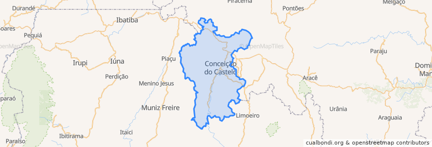 Mapa de ubicacion de Conceição do Castelo.