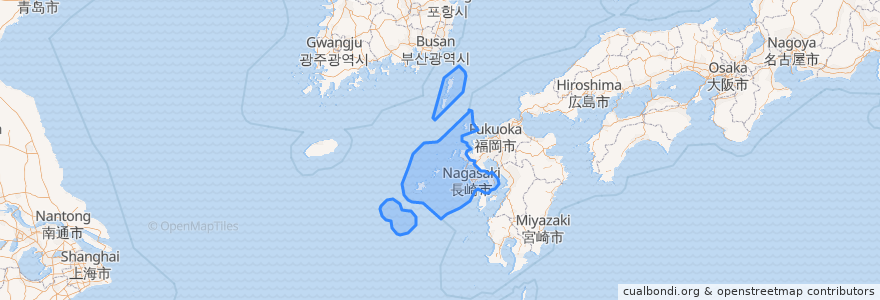 Mapa de ubicacion de ناغاساكي.