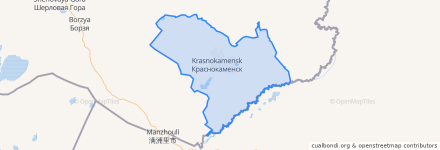 Mapa de ubicacion de Krasnokamensky District.