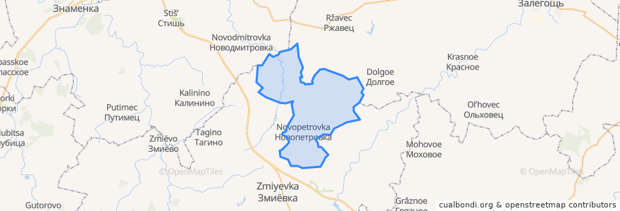 Mapa de ubicacion de Новопетровское сельское поселение.