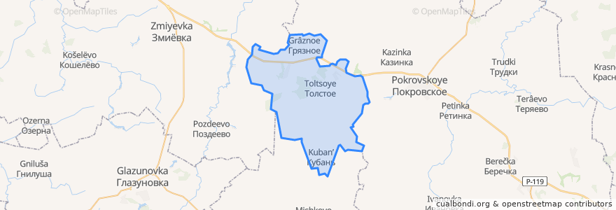 Mapa de ubicacion de Столбецкое сельское поселение.