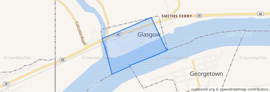 Mapa de ubicacion de Glasgow.