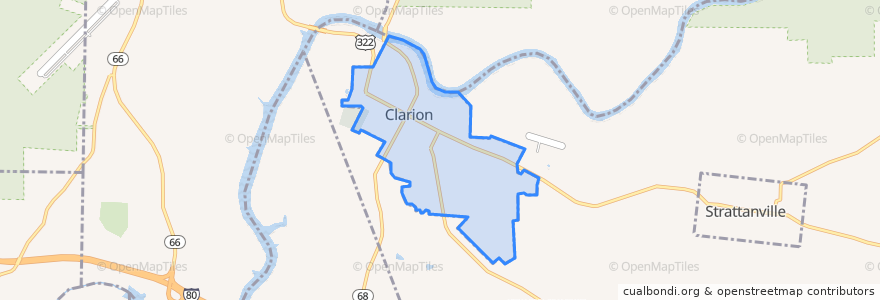 Mapa de ubicacion de Clarion.
