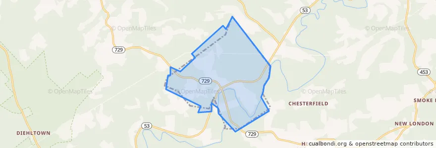 Mapa de ubicacion de Glen Hope.