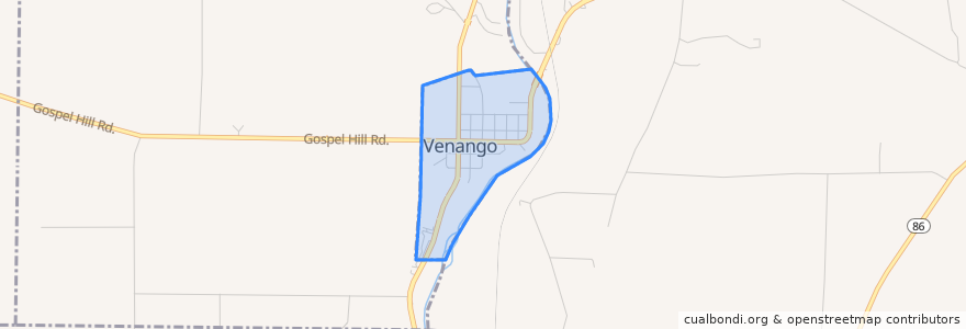 Mapa de ubicacion de Venango.