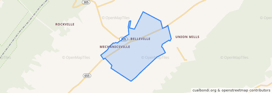 Mapa de ubicacion de Belleville.