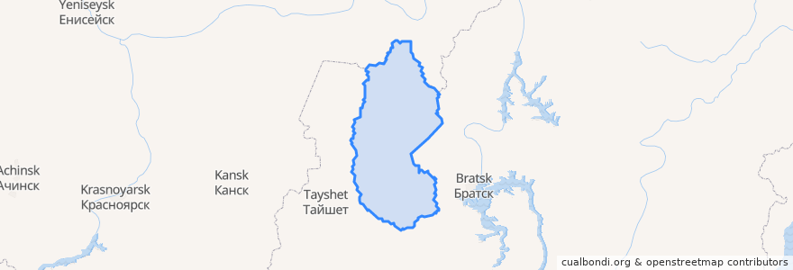 Mapa de ubicacion de Чунский район.