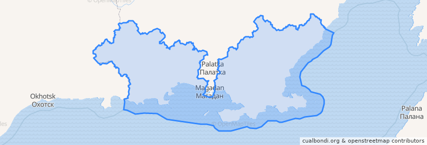 Mapa de ubicacion de Ольский муниципальный округ.