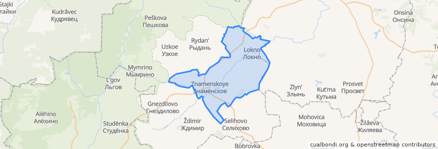 Mapa de ubicacion de Знаменское сельское поселение.