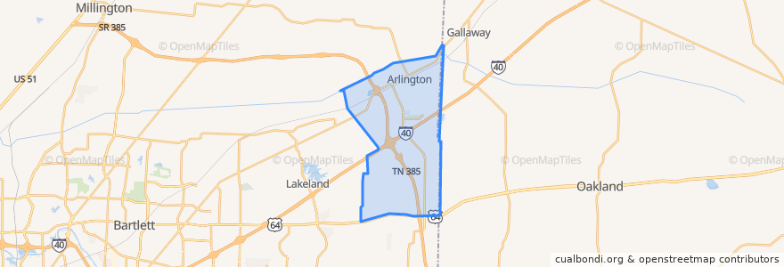 Mapa de ubicacion de Arlington.