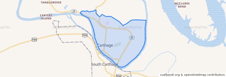 Mapa de ubicacion de Carthage.