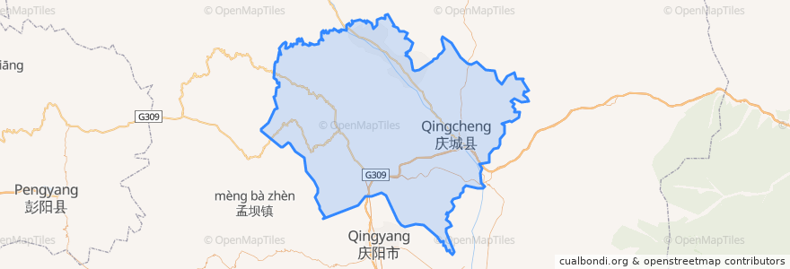 Mapa de ubicacion de 庆城县.