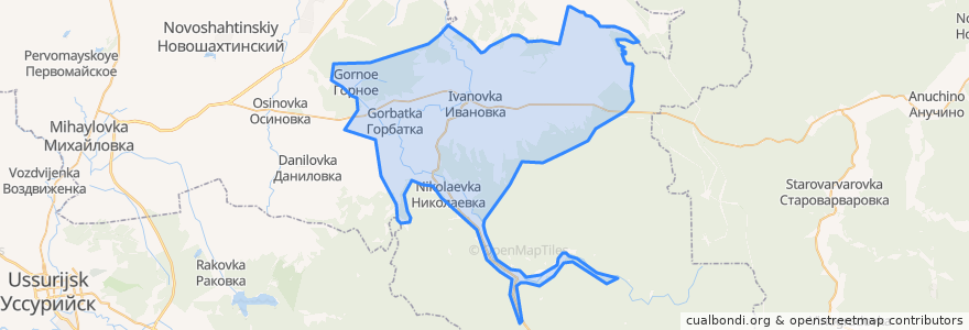 Mapa de ubicacion de Ивановское сельское поселение.