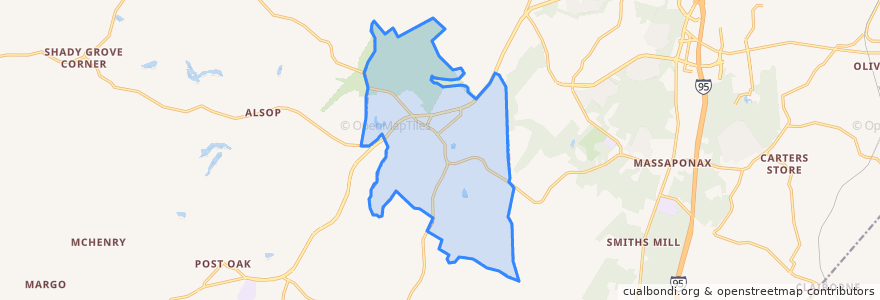 Mapa de ubicacion de Spotsylvania Courthouse.
