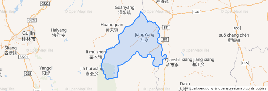 Mapa de ubicacion de شهرستان جیانگیونگ.