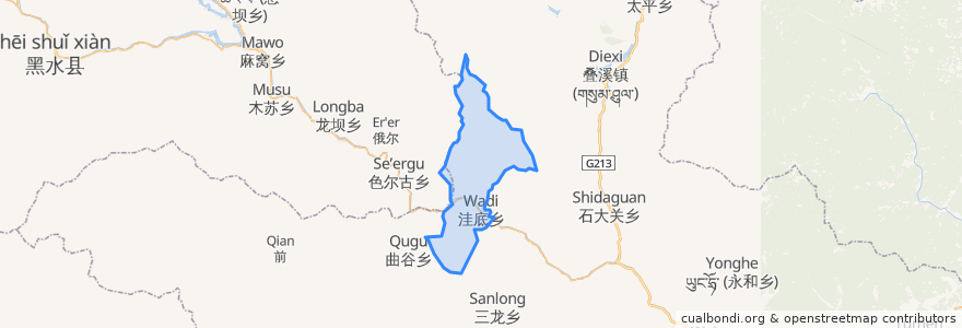 Mapa de ubicacion de 洼底乡.