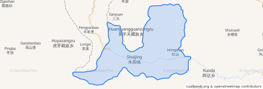 Mapa de ubicacion de Shuijing.