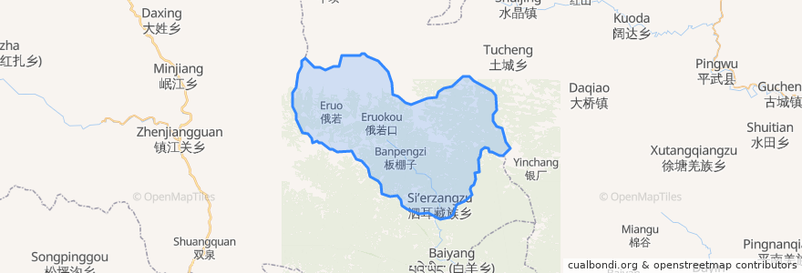 Mapa de ubicacion de 泗耳藏族乡.